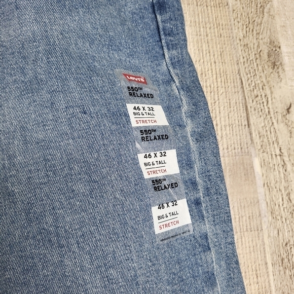 Men's Levi's 550 Relaxed-Fit Stretch Straight Blue Jeans 46x32 New. Big & Tall - Picture 3 of 15